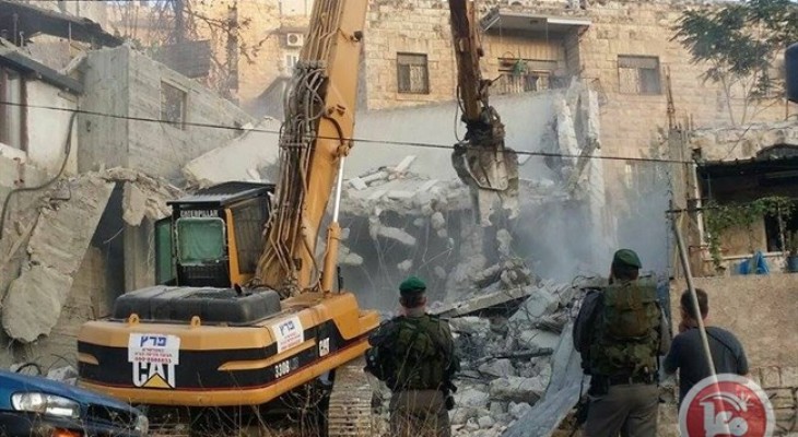 A three-storey building demolished by Israeli forces in East Jerusalem 