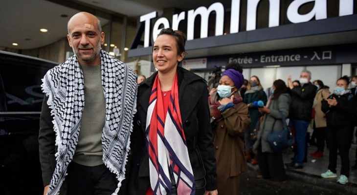 Jailed Palestinian activist lands in France after Egypt release